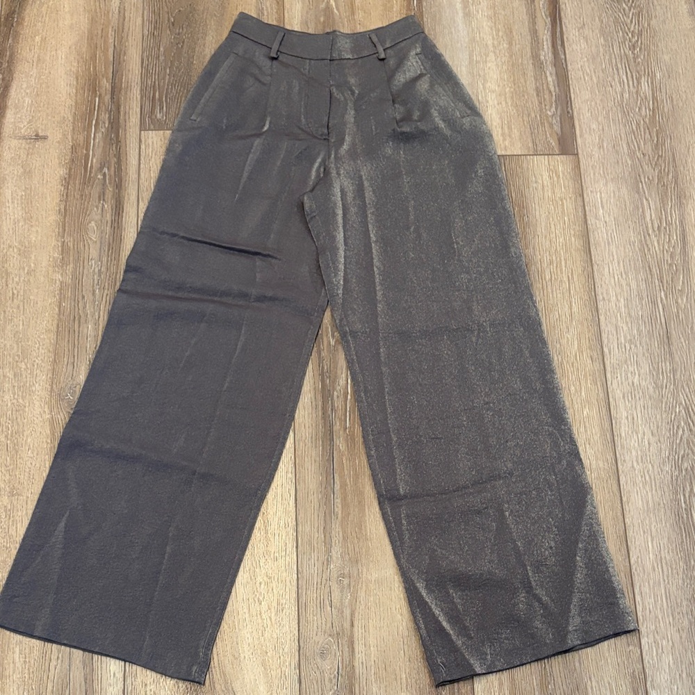 Anthropologie Maeve Shimmering grey Wide Leg Pants